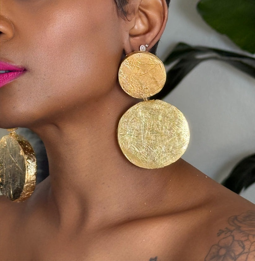 Vela Double Disc Earrings
