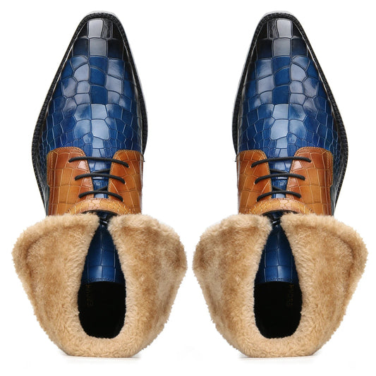 Italian designer fur boots