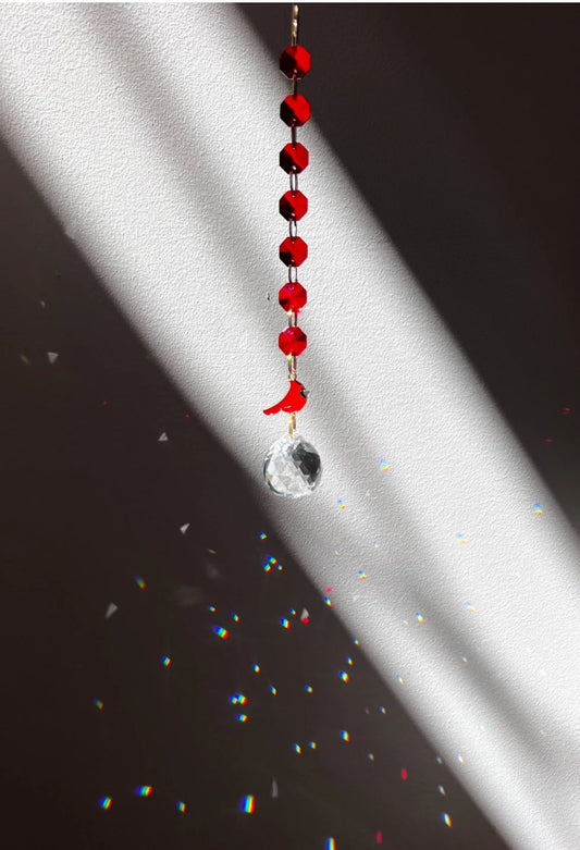Cardinal Crystal Suncatcher