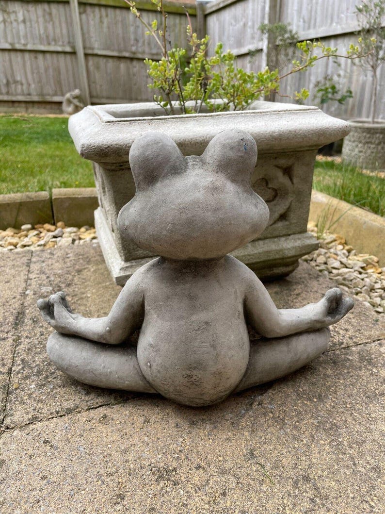 Meditation Frog Garden Stone Sculpture