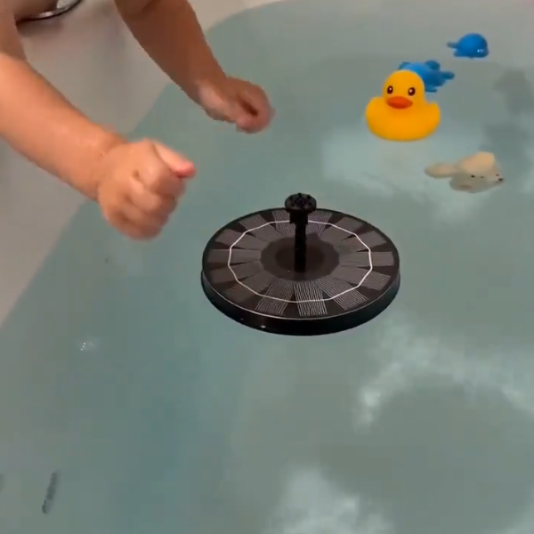 Solar-powered floating fountain