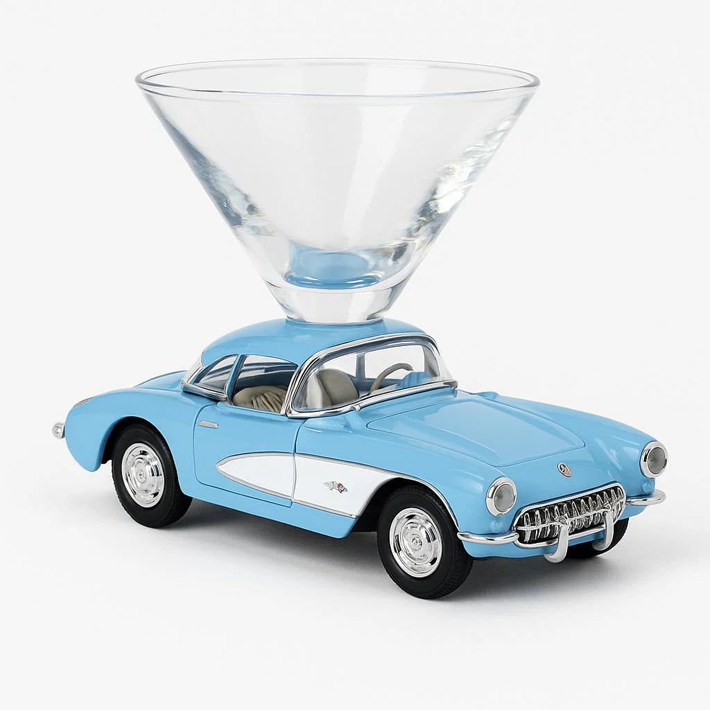 Classic sports car martini glass - Father's Day gift