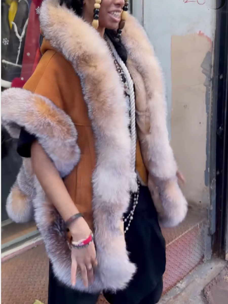 Hooded Fur Vest Coat