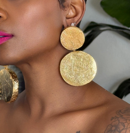 Vela Double Disc Earrings