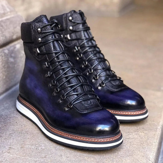Italian handmade calfskin leather boots
