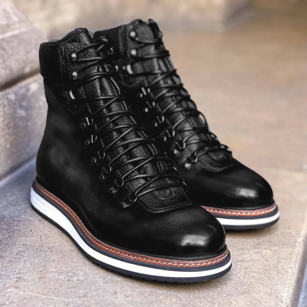 Italian handmade calfskin leather boots
