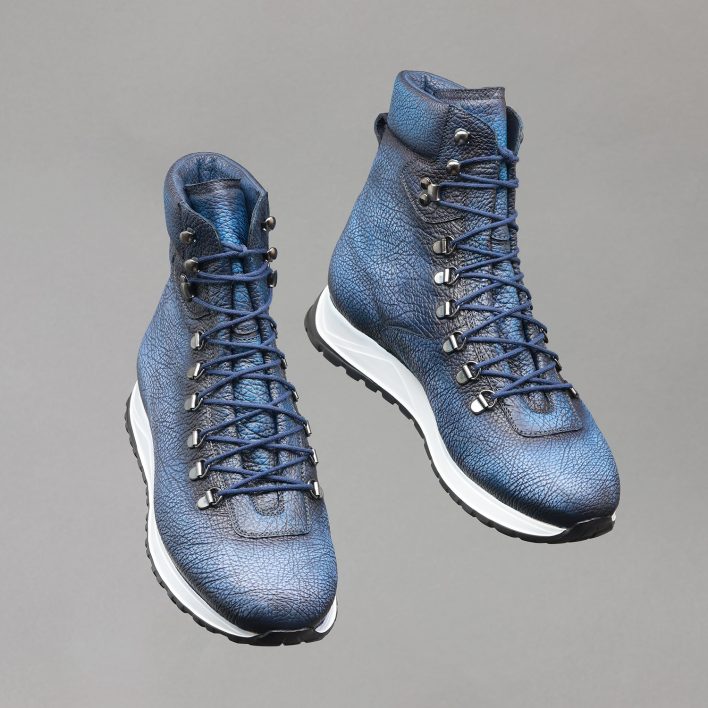 Italian scratched calfskin sneakers