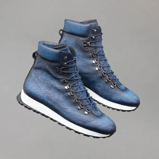 Italian scratched calfskin sneakers