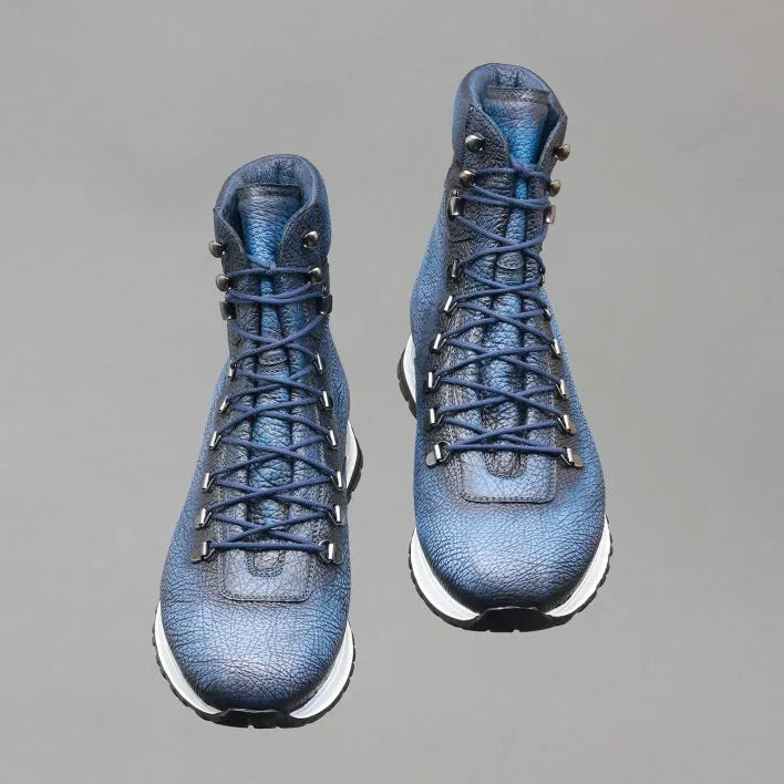 Italian scratched calfskin sneakers