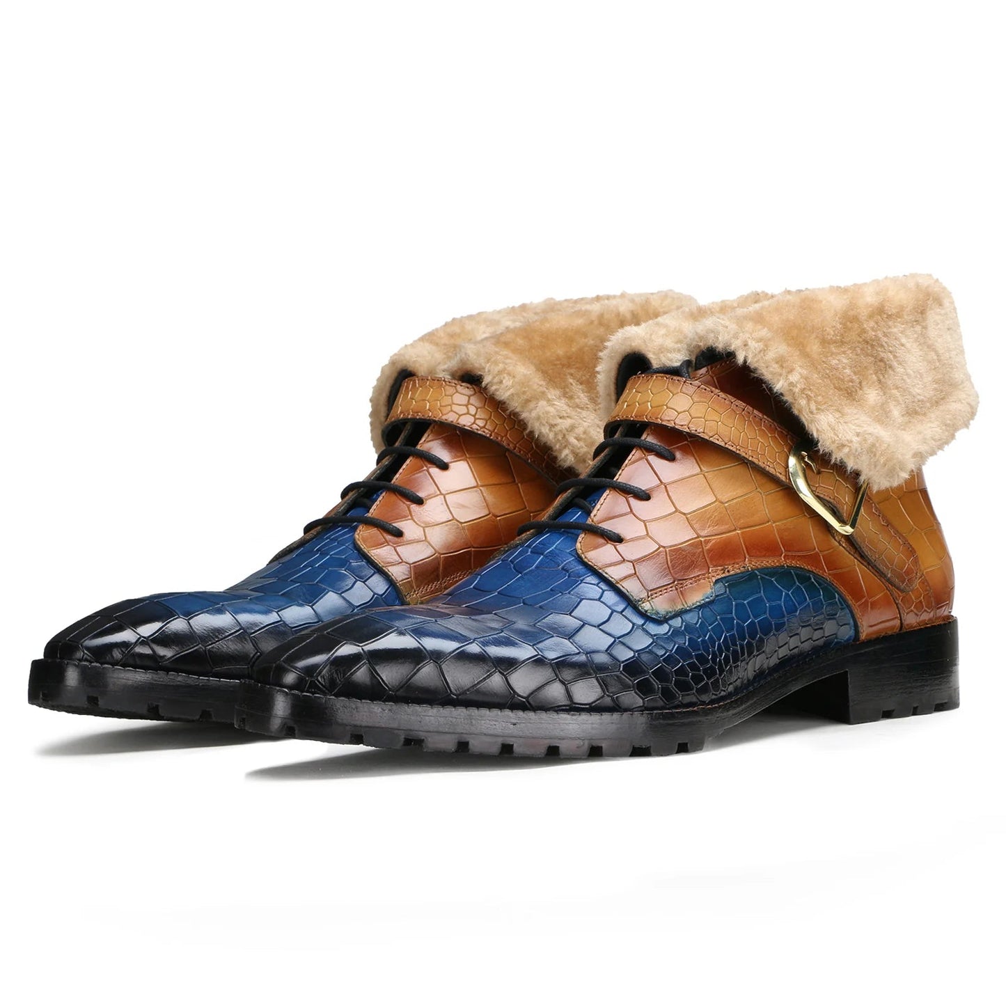 Italian designer fur boots