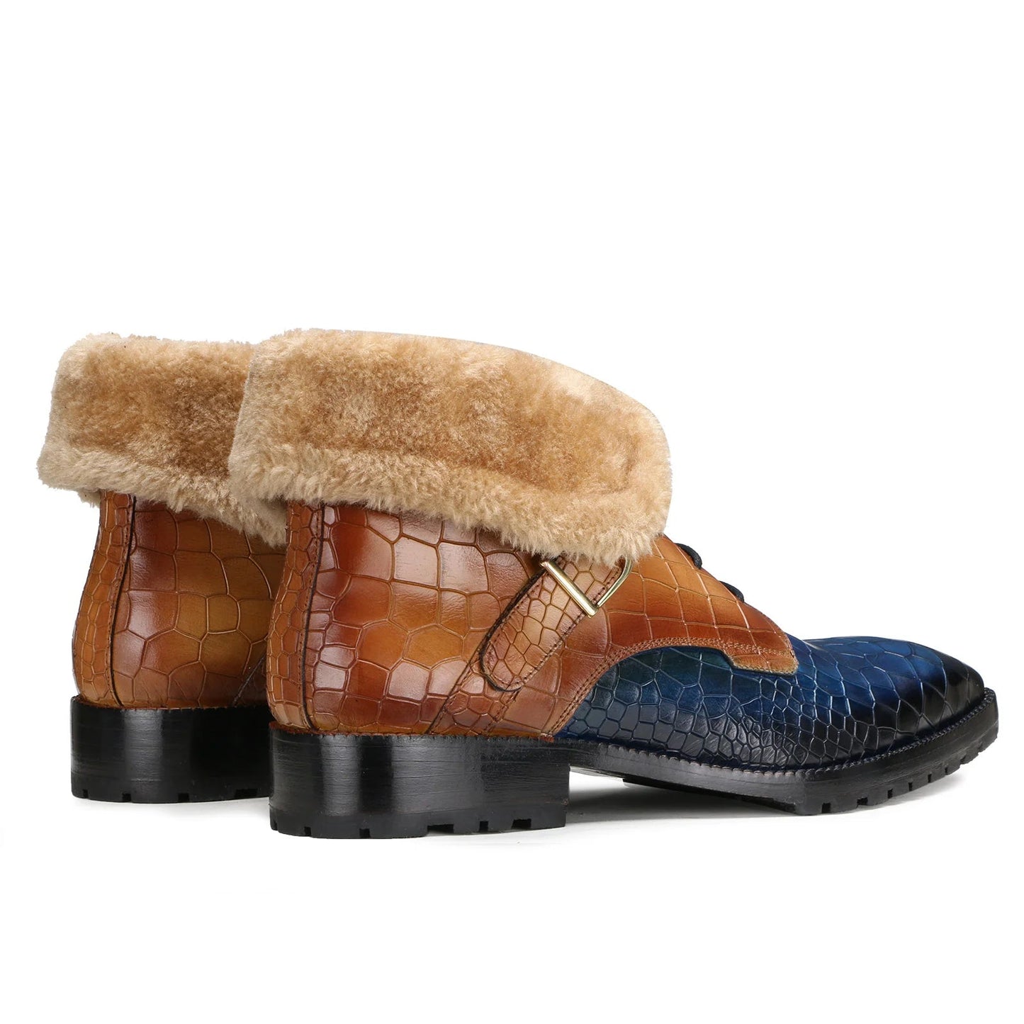 Italian designer fur boots