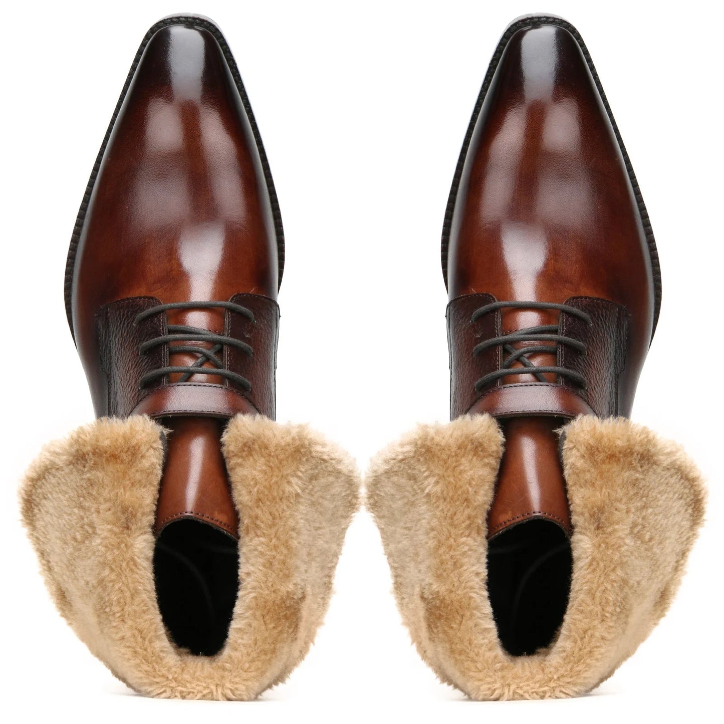 Men's Brown Designer Fur Boots