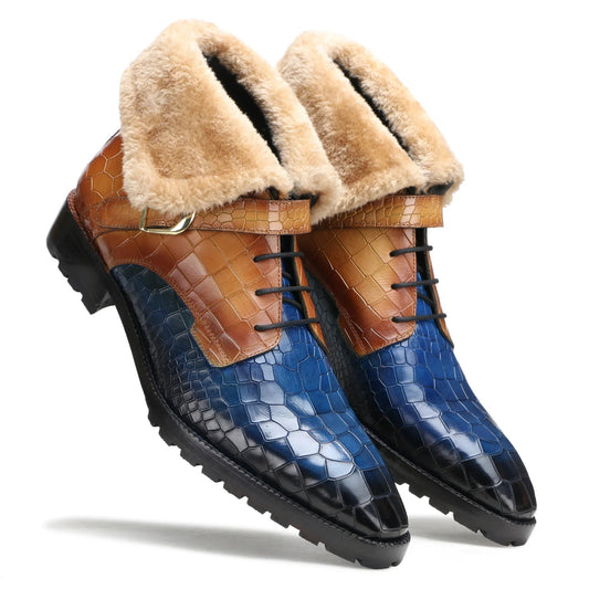 Italian designer fur boots