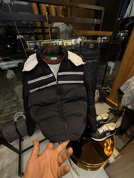 Men's Black Thickened Business Down Jacket