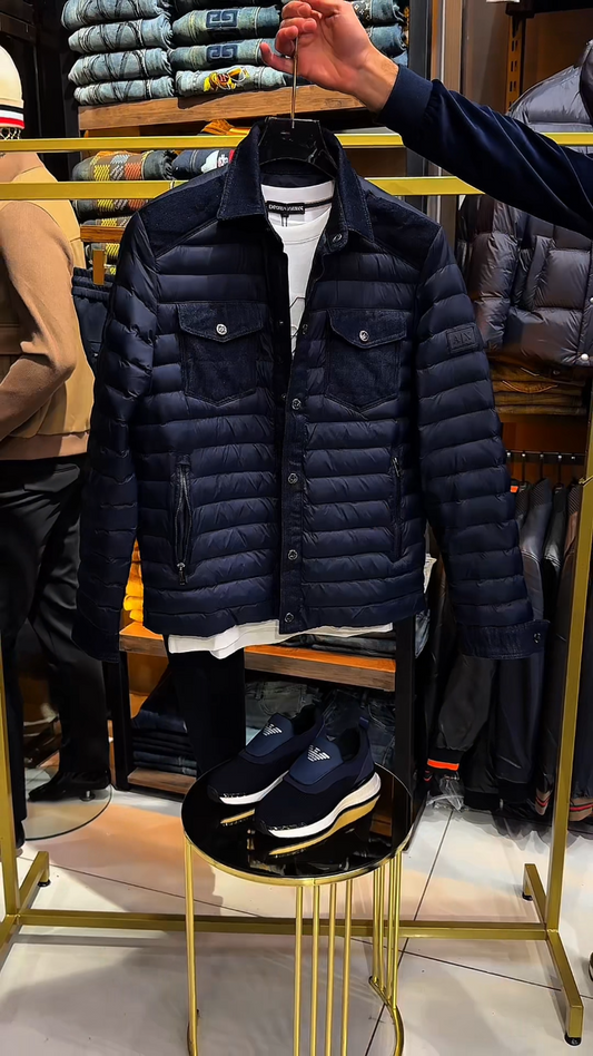 Blue Down Shirt Jacket