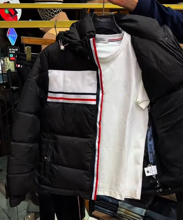 Men's high-end hooded down jacket