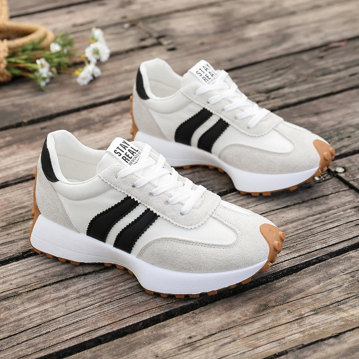 Women's low-top sneakers - lace-up casual shoes