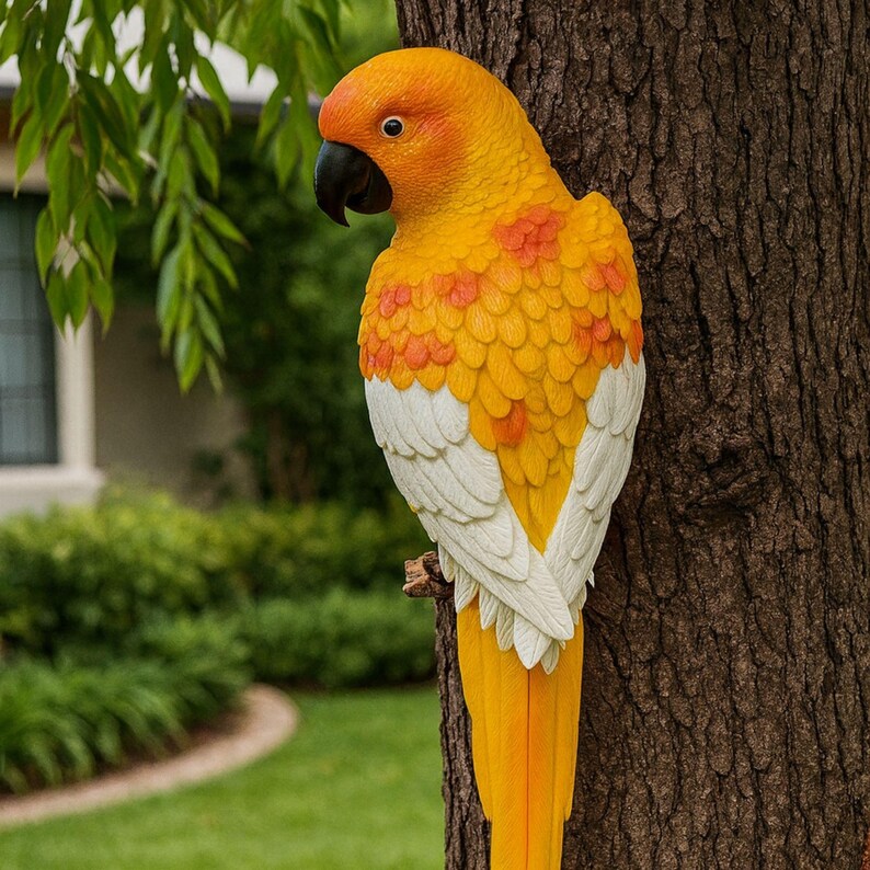 Resin Parrot Garden Wall Decor