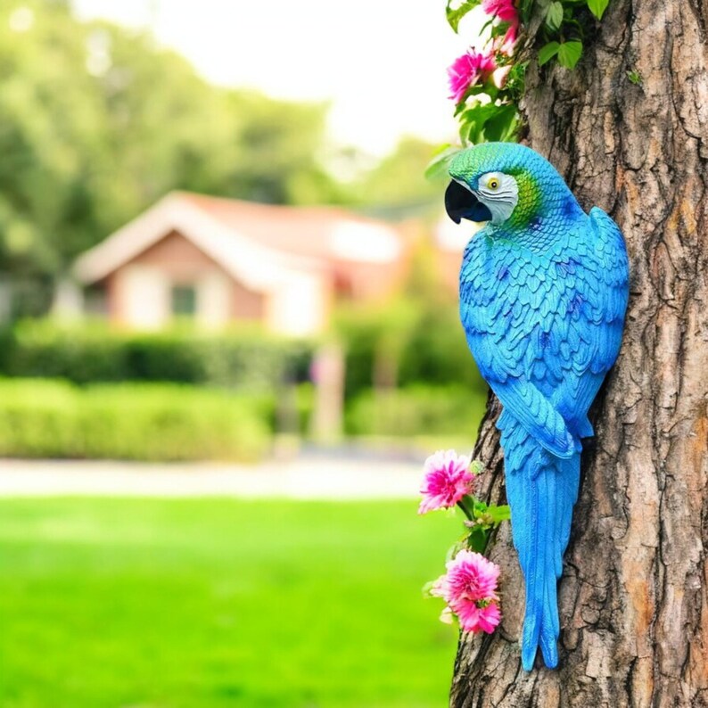 Resin Parrot Garden Wall Decor