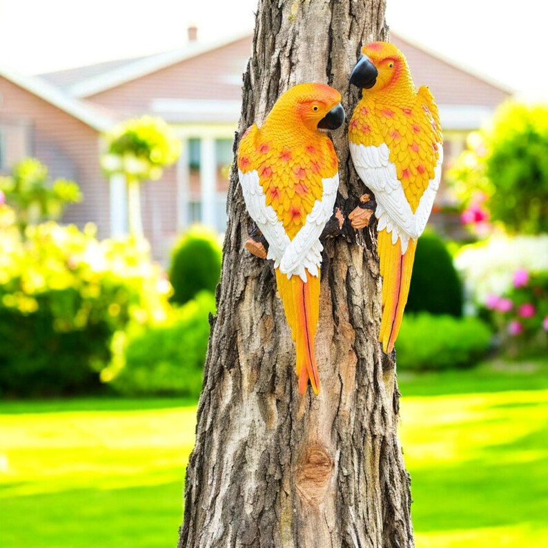 Resin Parrot Garden Wall Decor