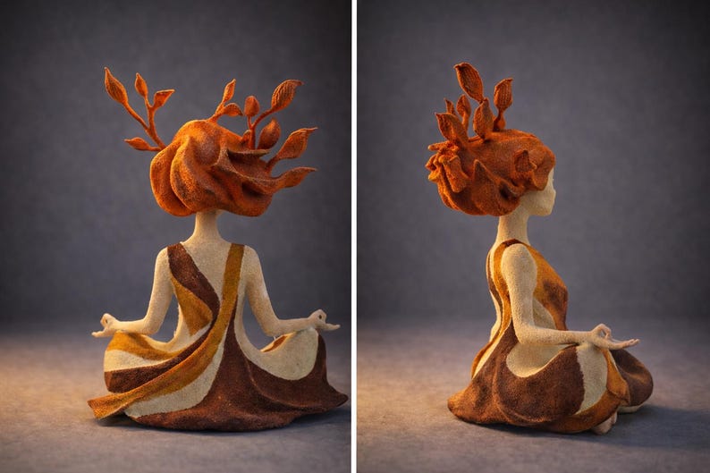 Unique Meditative Nature Goddess Sculpture