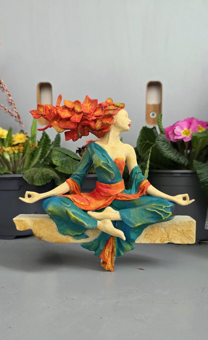 Unique meditative nature goddess stone sculpture