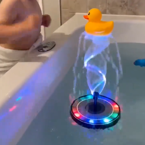 Solar-powered floating fountain