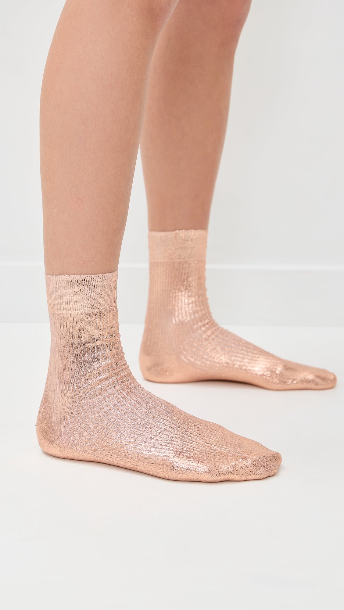 Sparkling metallic silk stockings