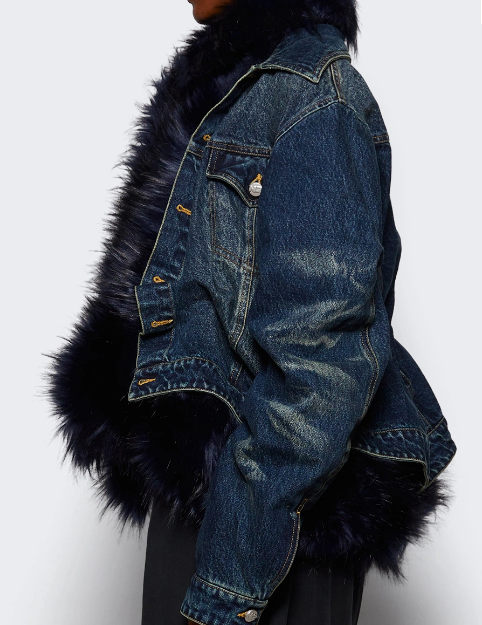 Fab Faux Fur Denim Jacket