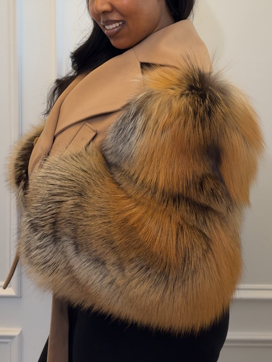 Plush Sleeves Short Coat